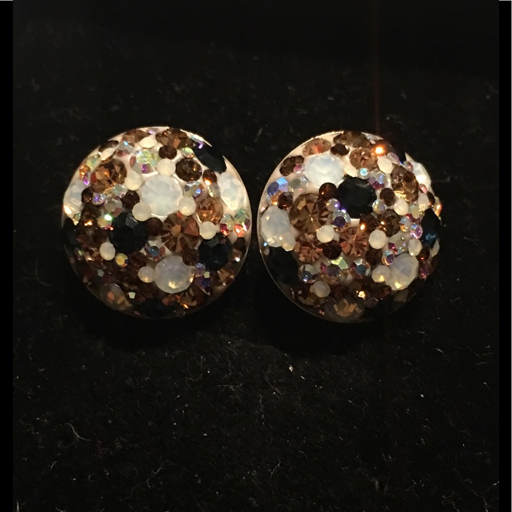 .925 silver earring multi-color swarovsky crystal